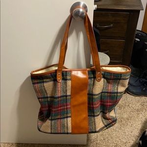 Flannel tote bag